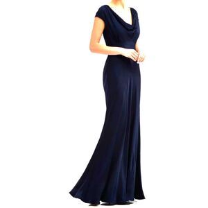 Ghost London Navy Blue Hollywood Iris Satin Bridesmaids Long Formal Dress